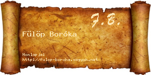 Fülöp Boróka névjegykártya